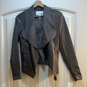 Bar III Women's Charcoal Faux Leather Jacket